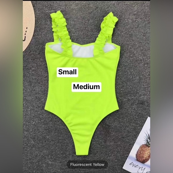 High Cut Lettuce Strap 1 Piece Bathing Suit - Picture 6 of 6